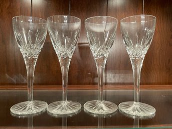 Set Of Four Waterford Champagne Flutes. 6 12' Tall