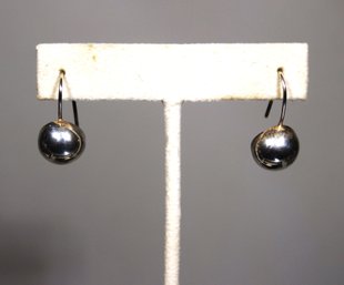 Sterling Silver Pierced Drop Ball Earrings