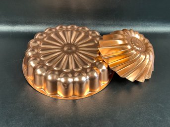 A Pretty Pair Of Vintage Copper Molds