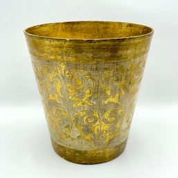 Vintage Italian Florentine Gold Gilt Waste Basket