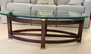 Stunning Oval Glass Top Coffee Table