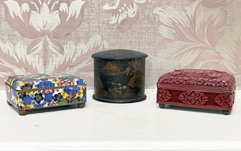 Vintage Jewelry Boxes - Cinnabar, Cloisinne And More!