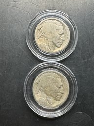 2 Buffalo Nickels 1918, 1918-d