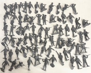 Lot Of 1960s Grey Plastic Soldiers