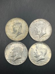 4 Kennedy Half Dollars 40 Silver