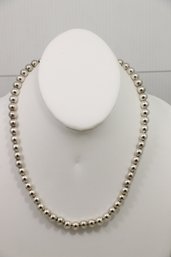 Sterling Silver Bead Necklace 18 Inch