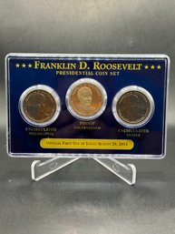 Franklin D. Roosevelt Presidential 3 Coin Set