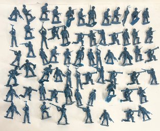 Lot Of 1960s Blue Plastic Toy Soldiers