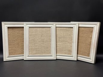Burlap Pin Boards In Intentionally-Distressed Wood Frames