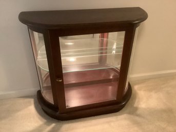 Glass Shelf Lighted , Mirrored Display Cabinet