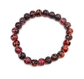 Beautiful Vintage Speckled Cranberry Color Beaded Bracelet