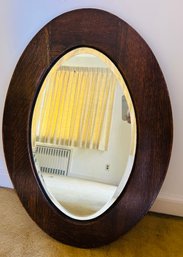 Vintage Oval Wood Mirror