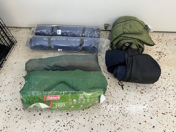 Great Camping Lot Including Sleeping Pads, 2 Tents, Sleeping Bag, And More