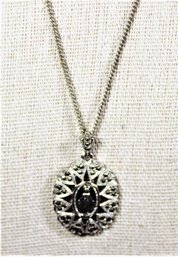 20' Sterling Silver Chain Having Religious Virgin Mary Medallion In Sterling