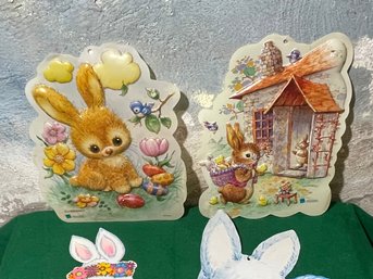 1980s Pair Blow Mold Easter Window Decor Giordano Brand