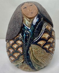 Ethnic Pottery Figure In Oval Form
