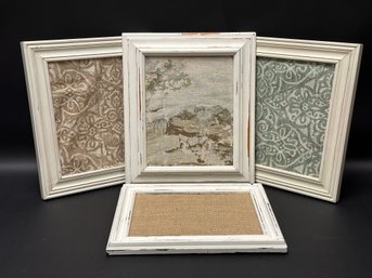 Fabric & Burlap Pin Boards In Intentionally-Distressed Wood Frames
