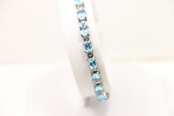 Sterling Silver Blue Spinel Gemstone Bracelet