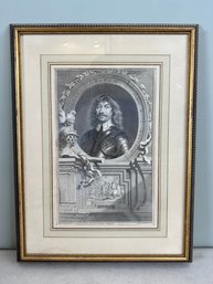 Antique Engraving Print Of James Graham Marquess Of Montrose By Jacobus Houbraken After Sir Godfrey Kneller