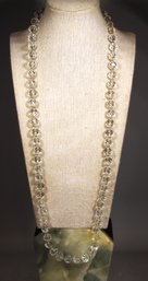 Fine Vintage Cut Crystal Beaded Necklace 30' Long