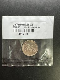 2000-P Uncirculated Jefferson Nickel In Littleton Package