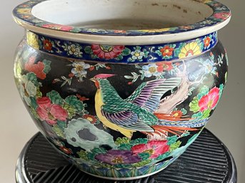 Colorful Hand Painted Japanese Jardiniere