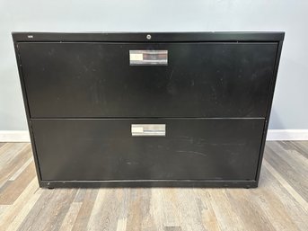 Two Drawer Black File Cabinet