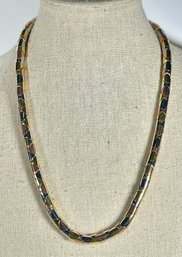 Very Fine Tri Color Gold Tone ? Chain Necklace