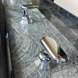 Chrome Tub Deck Mount Faucet And Taps - Primary Bath