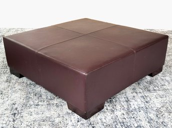 A Large Modern Stitched Leather Ottoman Coffee Table By Christian Liaigre For Holly Hunt