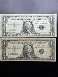 2 $1 Silver Certificate 1957-A, 1957-B