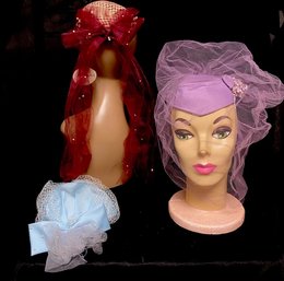 Trio Of Vintage Ladies Fascinators - New Old Stock