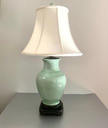 Striped Celadon Porcelain Lamp As Seen On Scully & Scully, MSRP $298