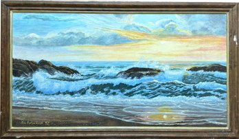 A Vintage Oil On Board, Seascape, By Sal Rotunno