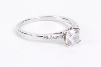 Gorgeous Sterling Solitaire  Engagement Ring -Size 8.75