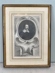 Antique Engraving Print Of Francis, Lord Cottington By Jacobus Houbraken After Sir Godfrey Kneller