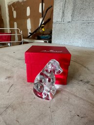 Baccarat Crystal Basset Hound Dog Figurine With Box