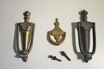 Mixed Lot Of Various Sized Decorative Brass Door Knockers