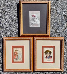 Framed Vintage Product Trading Cards (3)