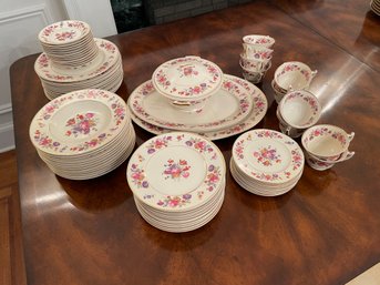 Large China Set By Old Ivory Syracuse In The Sharon Pattern, With Setting For 12, 73 Pieces.