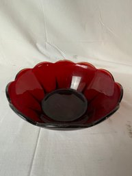 Red Lotus Glass Candy Dish