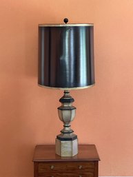 Vintage Monumental Table Lamp With Black Shade