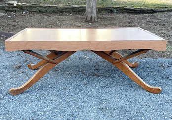 An Unusual Mid Century Formica Top Coffee Table - With Adjustable Height Top!