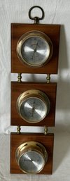 Vintage SPRINGFIELD Weather Station- Hygrometer, Thermometer, And Barometer