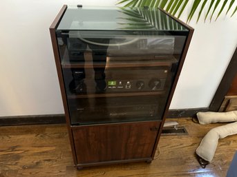 Stereo Cabinet With Kenwood Turntable And More