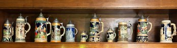 A Large Assortment Of Vintage Beer Steins - German, Belgian, And More