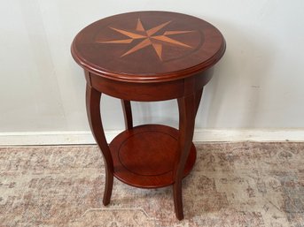 Bombay Company Compass Inlay End Table, 1 Of 2