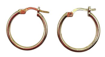 Vintage Designer DYADEMA  Sterling Silver Vermeil Hoop Earrings