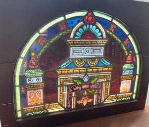 Antique Stained Glass Transom Window