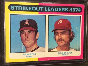 1975 Topps Strikeout Leaders 1974 Nolan Ryan - Steve Carlton - K